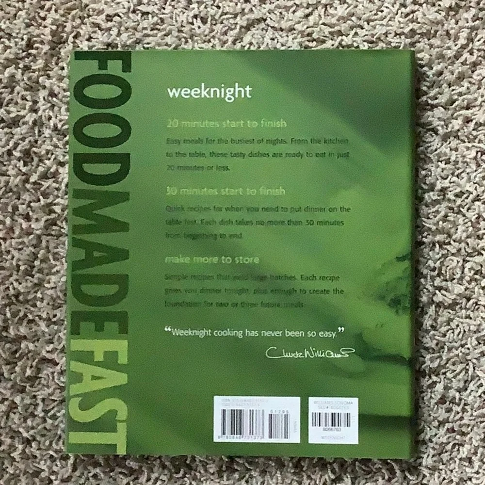 Williams-Sonoma Weeknight and Seafood hardback cookbooks bundle of 2